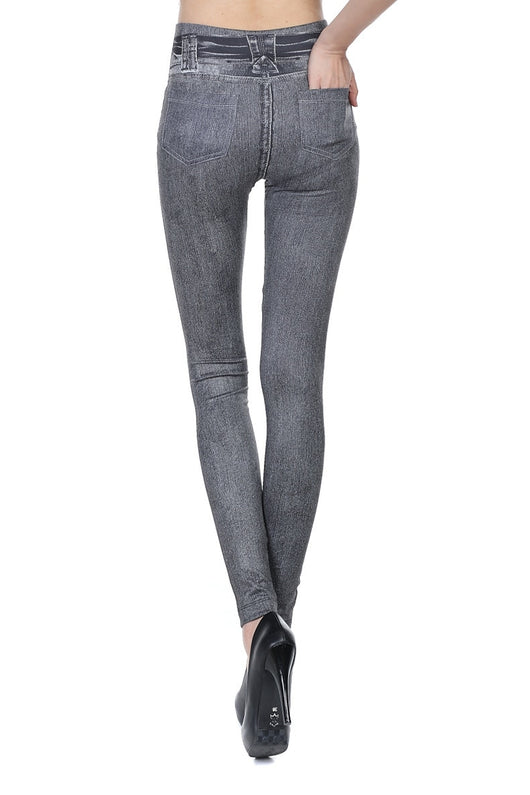 Leggings Cintura Alta con Estampado Denim Digital - Image 18