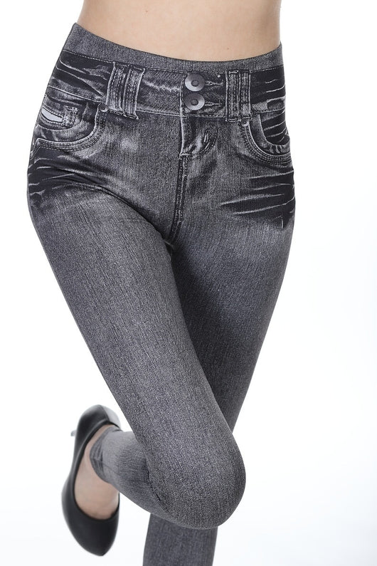 Leggings Cintura Alta con Estampado Denim Digital - Image 19