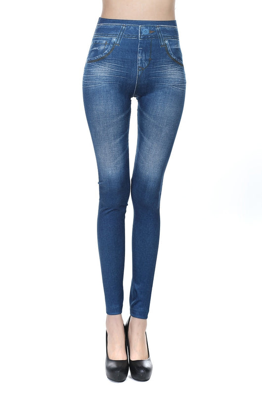 Leggings Cintura Alta con Estampado Denim Digital - Image 21