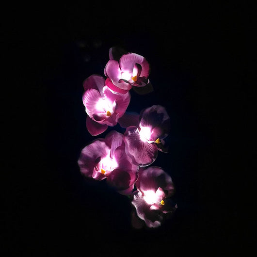 Luz Solar LED Flor Orquídea con 5 Cabezales - Image 11
