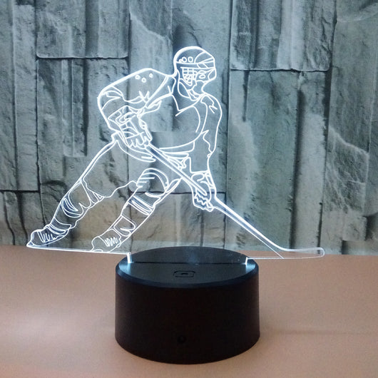 Lámpara 3D Estéreo Jugador de Hockey con Efecto Táctil - Image 5