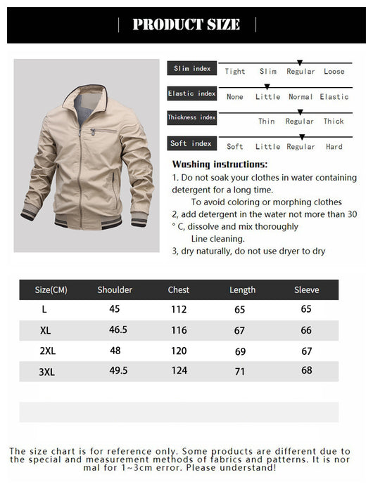 Chaqueta Casual de Algodón Teñida Sólida para Hombre - Image 7
