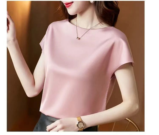 Blusa de Satén Manga Corta - Prenda Base Premium para Mujer - Image 16