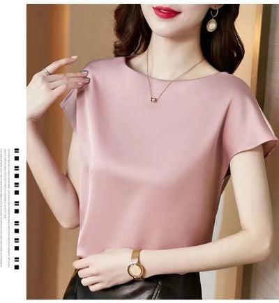 Blusa de Satén Manga Corta - Prenda Base Premium para Mujer - Image 17