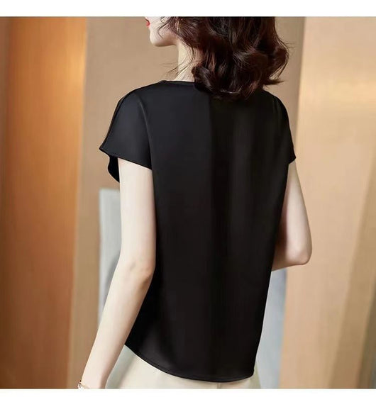 Blusa de Satén Manga Corta - Prenda Base Premium para Mujer - Image 20