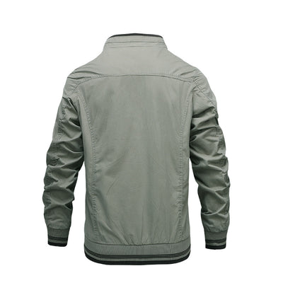 Chaqueta Casual de Algodón Teñida Sólida para Hombre - Image 12