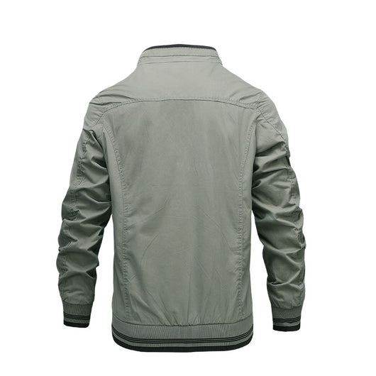 Chaqueta Casual de Algodón Teñida Sólida para Hombre - Image 12