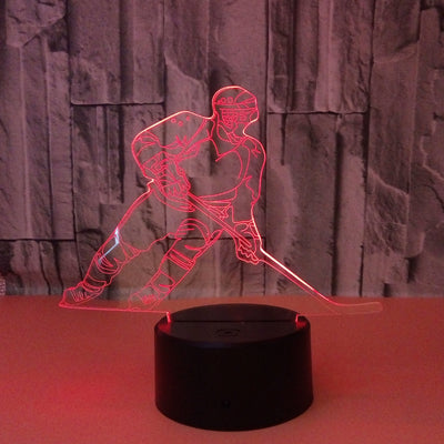 Lámpara 3D Estéreo Jugador de Hockey con Efecto Táctil - Image 11