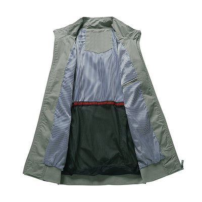 Chaqueta Casual de Algodón Teñida Sólida para Hombre - Image 13