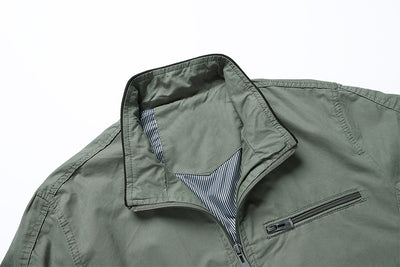 Chaqueta Casual de Algodón Teñida Sólida para Hombre - Image 16