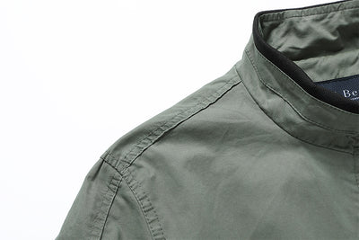 Chaqueta Casual de Algodón Teñida Sólida para Hombre - Image 17