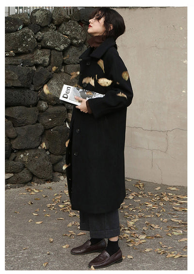 Abrigo Largo de Lana Estilo Universitario para Mujer - Image 10
