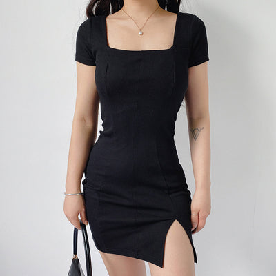 Vestido Elegante Cuello Cuadrado con Cintura Plisada Ajustado - Image 10