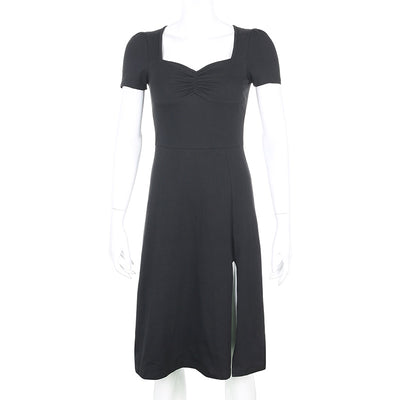 Vestido Elegante Cuello Cuadrado con Cintura Plisada Ajustado - Image 15