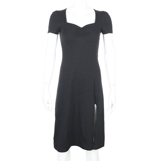 Vestido Elegante Cuello Cuadrado con Cintura Plisada Ajustado - Image 16