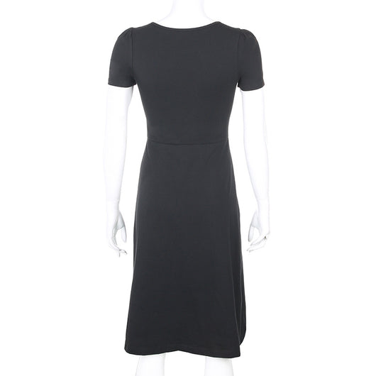 Vestido Elegante Cuello Cuadrado con Cintura Plisada Ajustado - Image 18