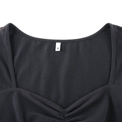 Vestido Elegante Cuello Cuadrado con Cintura Plisada Ajustado - Image 19