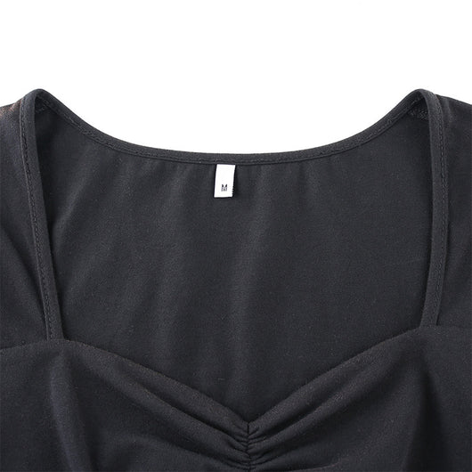 Vestido Elegante Cuello Cuadrado con Cintura Plisada Ajustado - Image 19