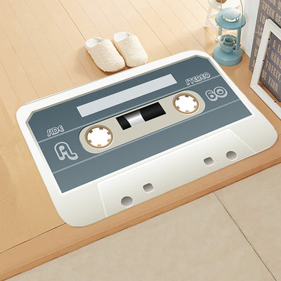 Tapete Redondo Colorido Diseño Discos Vinilo Antideslizante para Dormitorio y Sala - Image 15