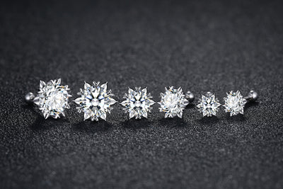 Aretes de Diamante Moissanita Platino Importados Diseño Copo de Nieve - Image 11