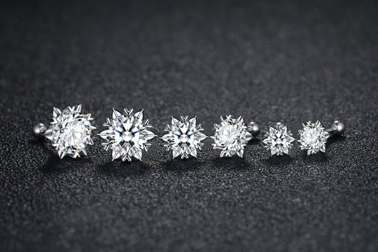 Aretes de Diamante Moissanita Platino Importados Diseño Copo de Nieve - Image 11