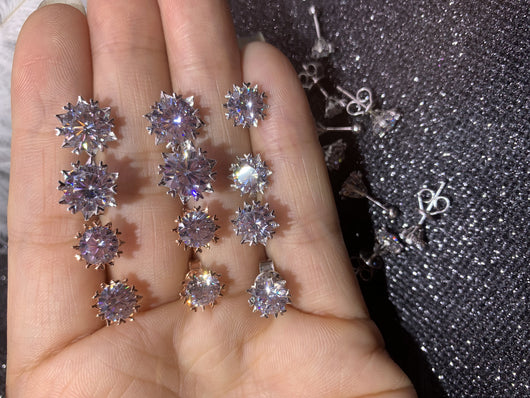 Aretes de Diamante Moissanita Platino Importados Diseño Copo de Nieve - Image 15
