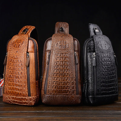 Bolsa Bandolera Hombre Patrón Cocodrilo - Estilo Moderno y Funcional - Image 9