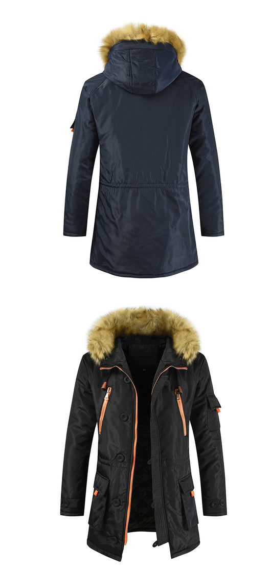 Abrigo de Algodón con Cuello de Pelaje Oversized para Parejas - Image 7