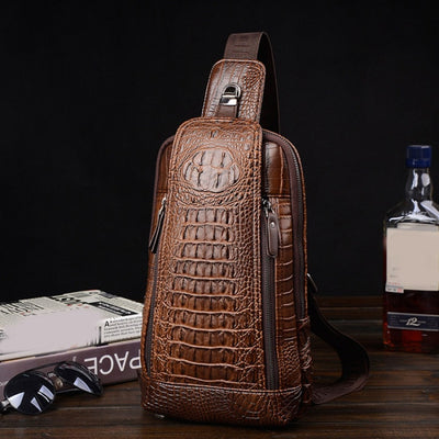 Bolsa Bandolera Hombre Patrón Cocodrilo - Estilo Moderno y Funcional - Image 16