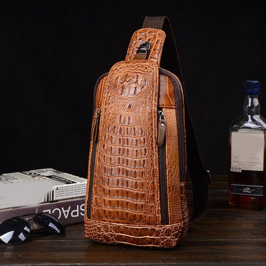 Bolsa Bandolera Hombre Patrón Cocodrilo - Estilo Moderno y Funcional - Image 18