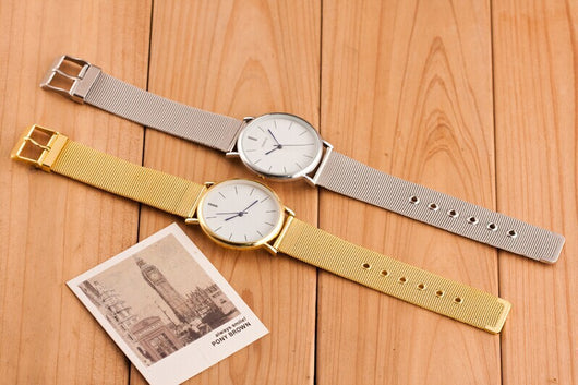Reloj de Malla Acero Inoxidable Geneva Ultra Delgado para Hombres y Mujeres Negocios - Image 14