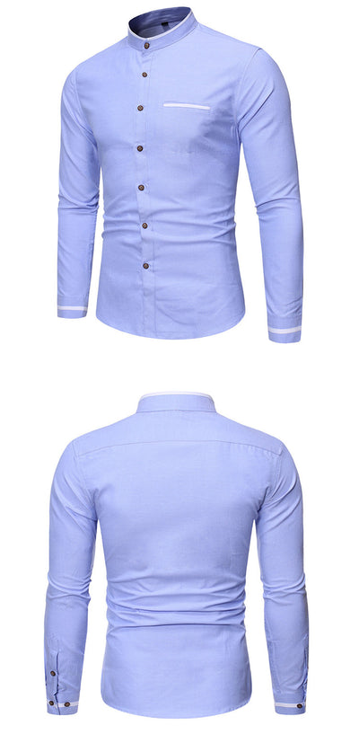 Camisa Casual Slim Fit de Color Liso para Hombre - Image 6