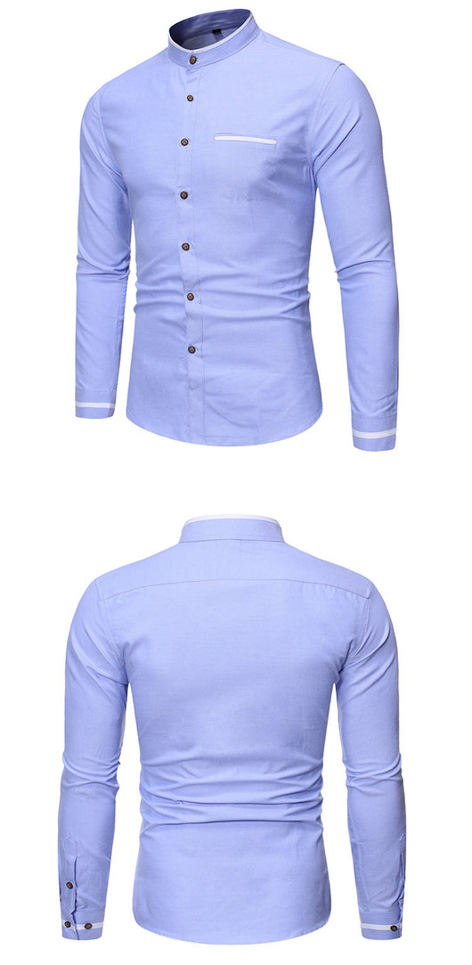 Camisa Casual Slim Fit de Color Liso para Hombre - Image 6