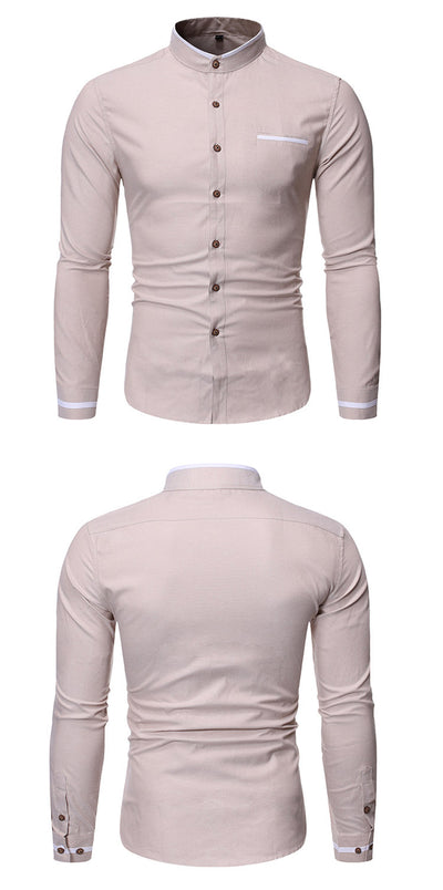 Camisa Casual Slim Fit de Color Liso para Hombre - Image 7