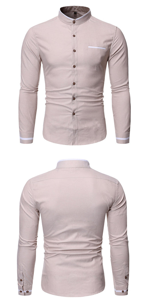 Camisa Casual Slim Fit de Color Liso para Hombre - Image 7