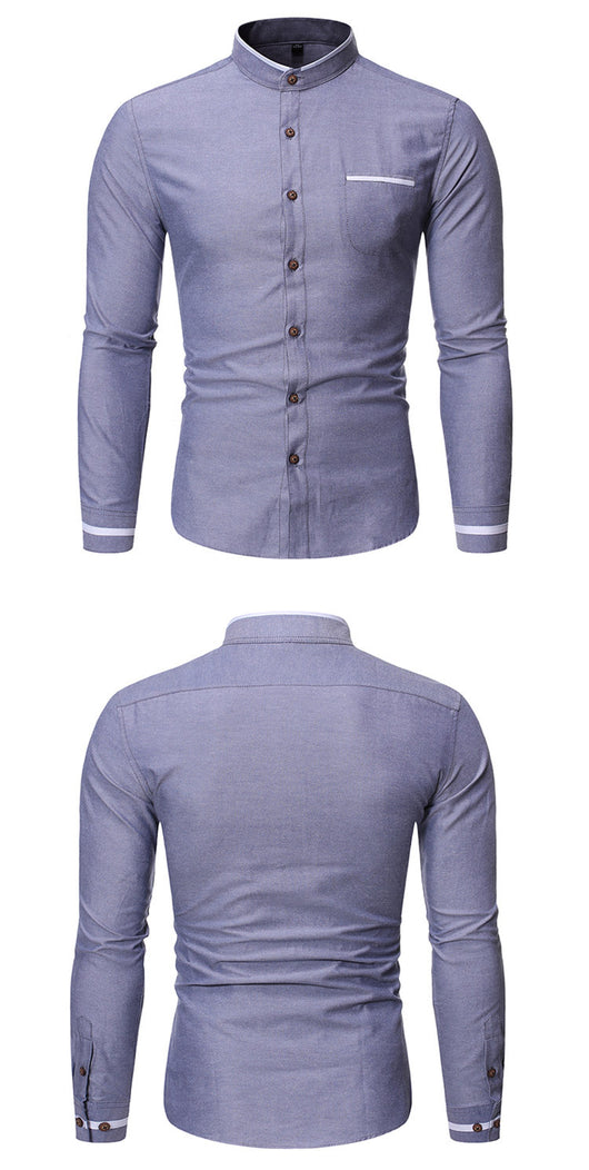 Camisa Casual Slim Fit de Color Liso para Hombre - Image 8