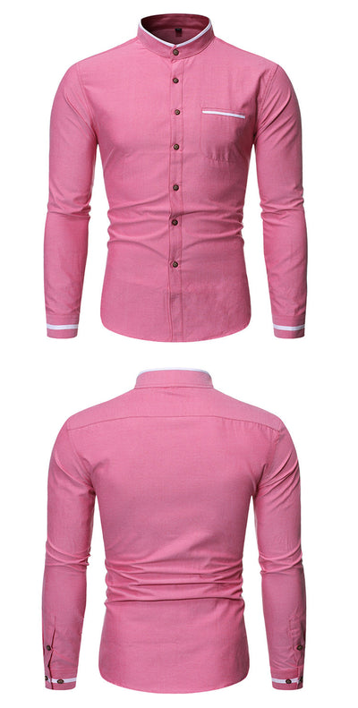 Camisa Casual Slim Fit de Color Liso para Hombre - Image 10
