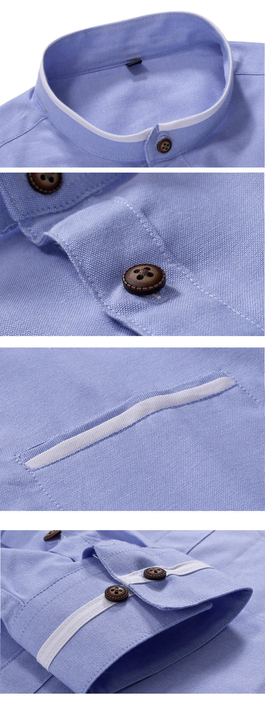Camisa Casual Slim Fit de Color Liso para Hombre - Image 11
