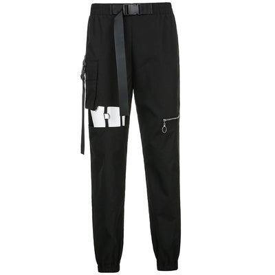 Pantalones Cargo Punk de Cintura Alta con Cremalleras Huecas - Image 8