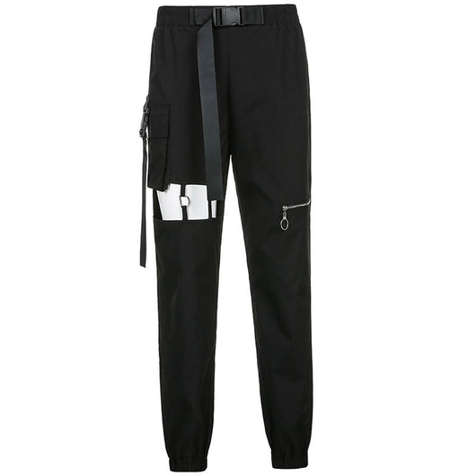 Pantalones Cargo Punk de Cintura Alta con Cremalleras Huecas - Image 8