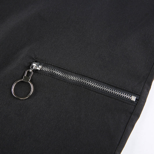Pantalones Cargo Punk de Cintura Alta con Cremalleras Huecas - Image 10