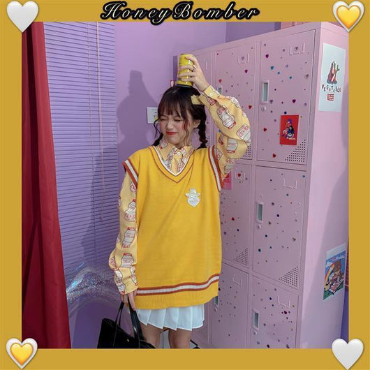 Conjunto Dos Piezas Chaleco y Blusa Tejida de Manga Larga para Amigas - Image 8
