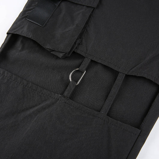 Pantalones Cargo Punk de Cintura Alta con Cremalleras Huecas - Image 13