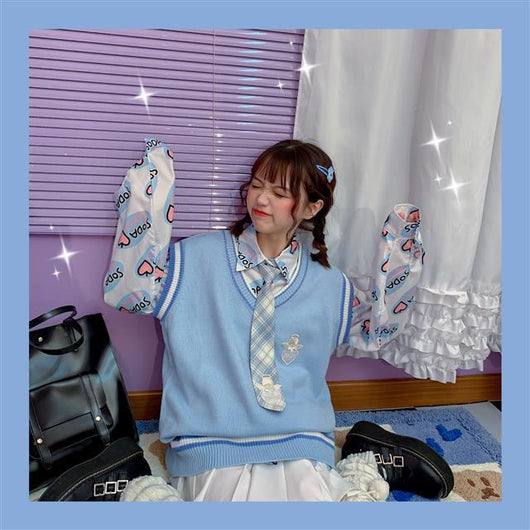 Conjunto Dos Piezas Chaleco y Blusa Tejida de Manga Larga para Amigas - Image 17