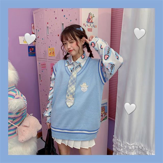 Conjunto Dos Piezas Chaleco y Blusa Tejida de Manga Larga para Amigas - Image 19