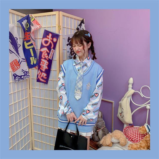 Conjunto Dos Piezas Chaleco y Blusa Tejida de Manga Larga para Amigas - Image 20