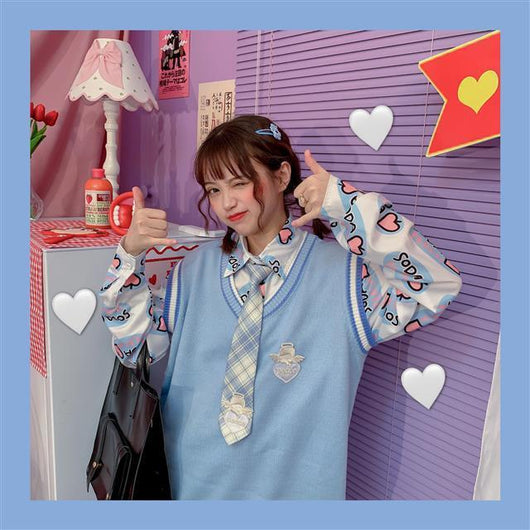 Conjunto Dos Piezas Chaleco y Blusa Tejida de Manga Larga para Amigas - Image 22