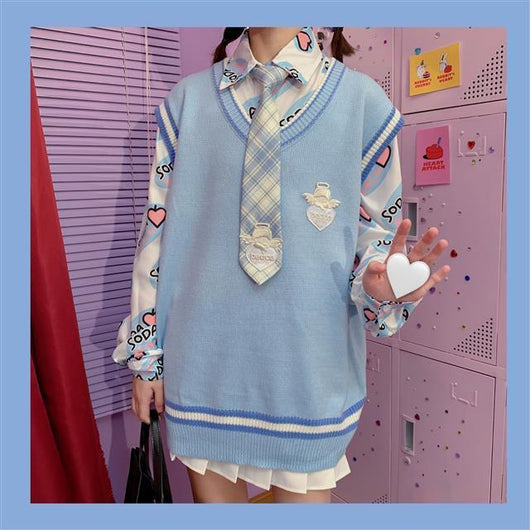 Conjunto Dos Piezas Chaleco y Blusa Tejida de Manga Larga para Amigas - Image 23