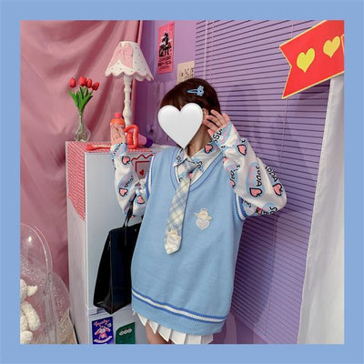 Conjunto Dos Piezas Chaleco y Blusa Tejida de Manga Larga para Amigas - Image 25