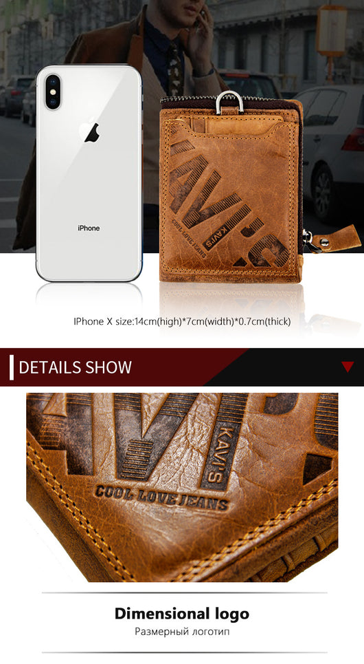 Billetera Vintage de Cuero para Hombre con Compartimentos Multifuncionales - Image 8